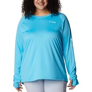 Columbia 2X Sun Trek Hoodie Women's PFG Omni-Shade Broad Spectrum UPF 50 Blue